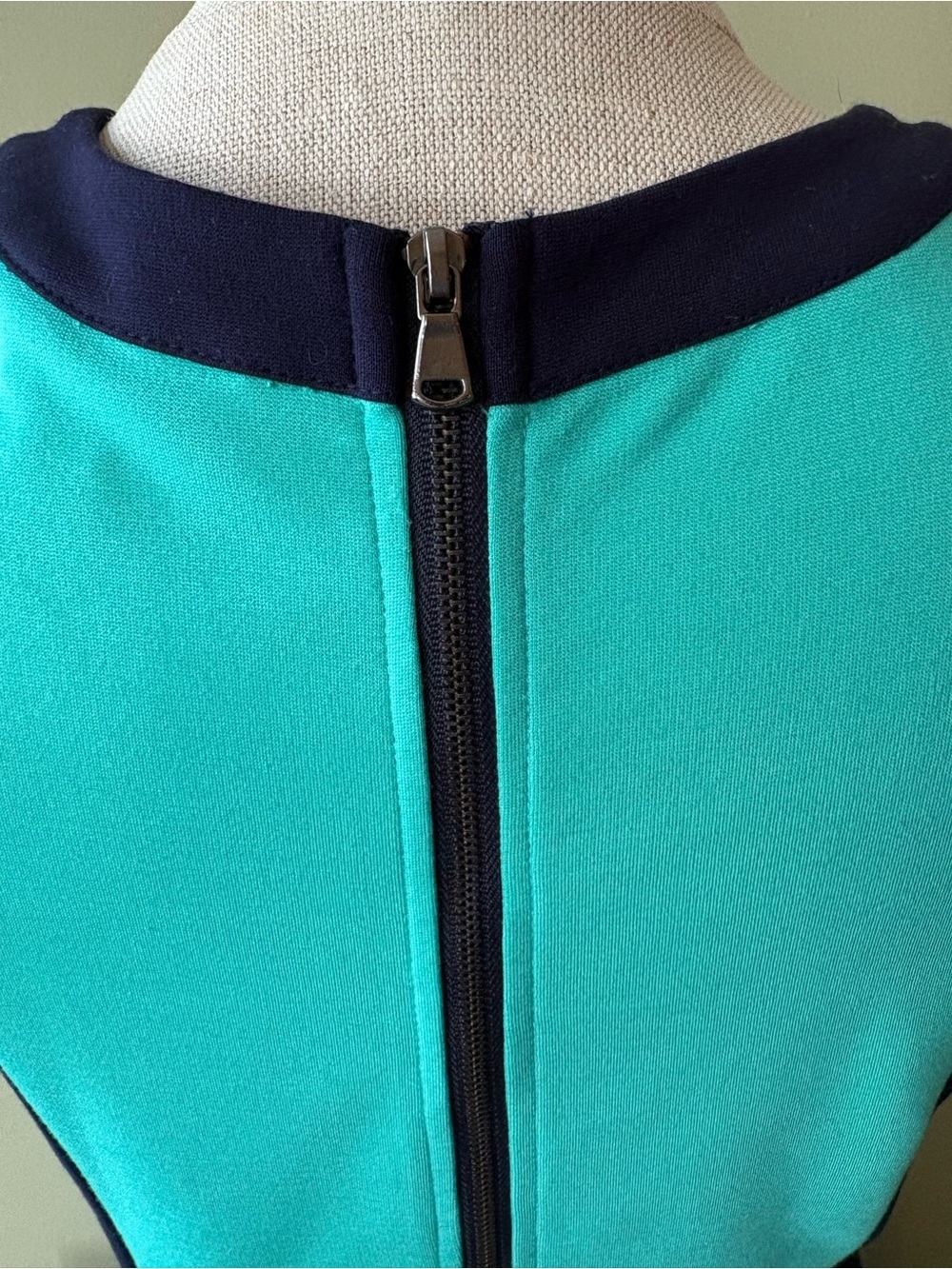 Kenneth Cole Reaction Teal Navy mini dress Sz s Preppy Office Old money - Picture 7 of 9